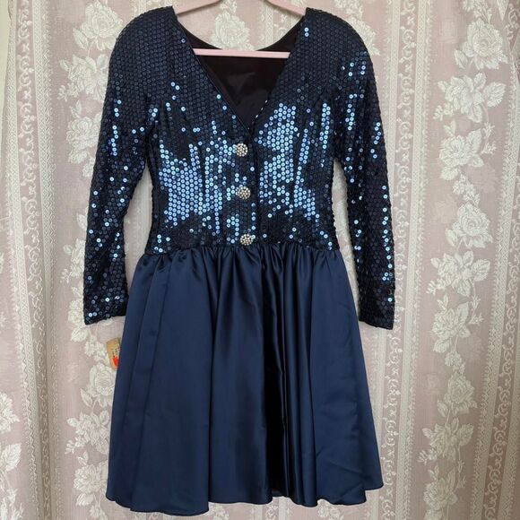 Rimini Sequin Navy Blue Dress - Picture 4 of 8